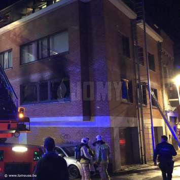 JOMY ladder saving lives in a building fire A JOMY foldout ladder used in a real life evacuation after an appartement fire in Belgium.